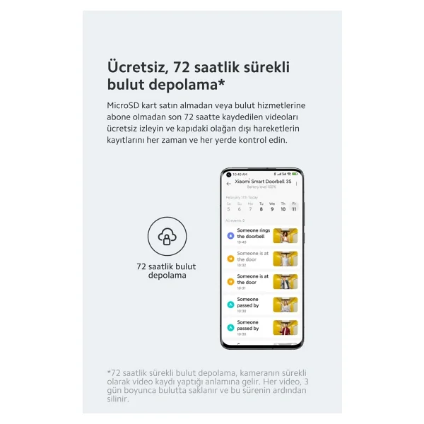 Xiaomi Smart Doorbell 3 2K Wi-Fi Kapı Zili - Görsel 7