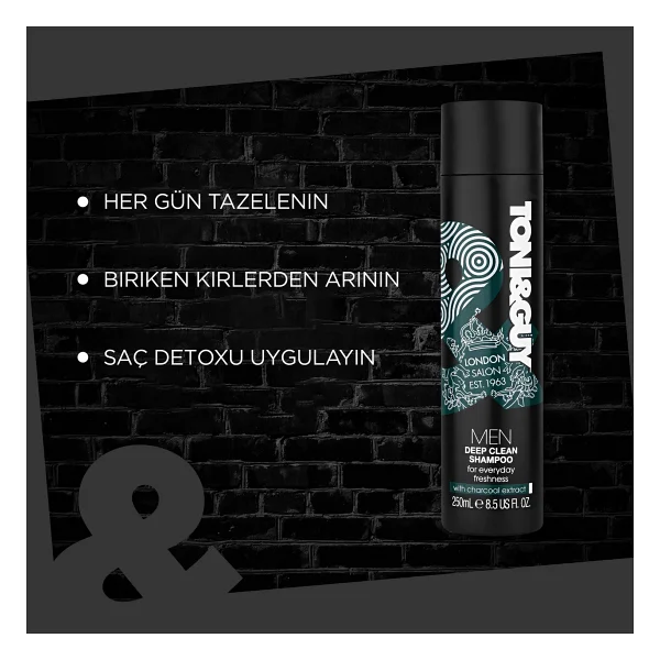 Toni&Guy Men Deep Clean Yoğun Arındırıcı Şampuan 250 ml - Görsel 4