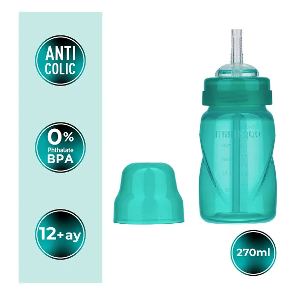 Mamajoo Akıtmaz Antikolik Yeşil Pipetli Bardak 270 ml - Görsel 8