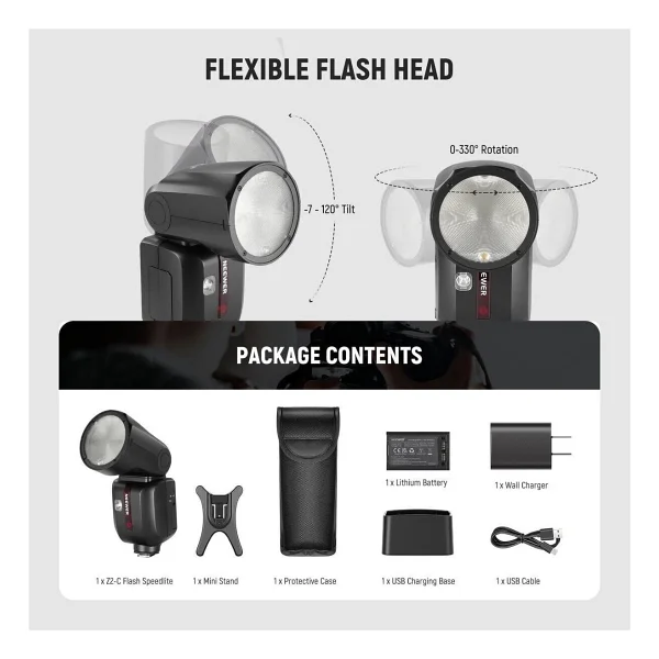 Neewer Z2PRO-C Canon TTL Tepe Flaşı - Görsel 4