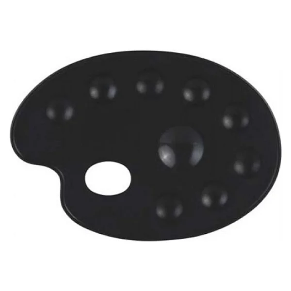 Rich Plastik Oval Boya Paleti Siyah 9 Godeli Siyah - Görsel 2