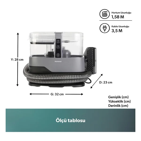 Homend Stain 1258H Koltuk ve Halı Yıkama Makinesi - Görsel 9