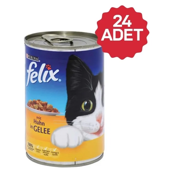 Felix Tavuklu 400 gr 24'lü Yetişkin Konserve Kedi Maması - Görsel 3