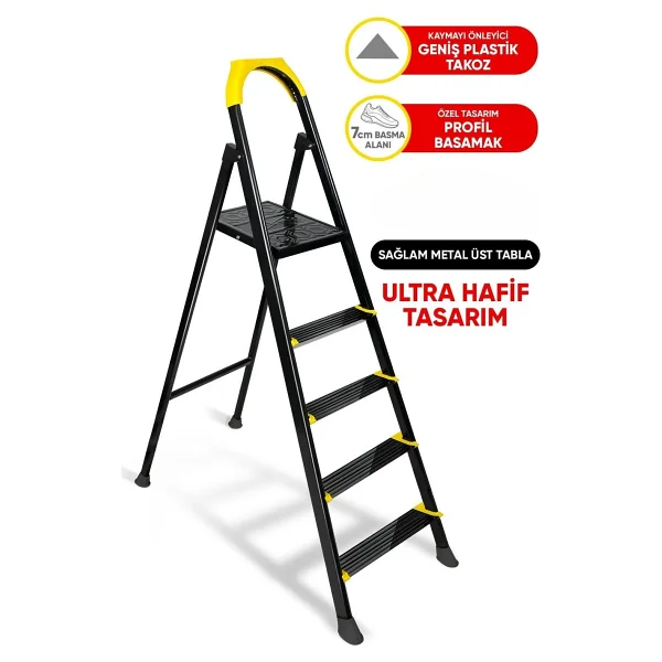 ZE Zigana Ev Gereçleri Hardy 4+1 Basamaklı Özel Tasarım Hafif Merdiven - Görsel 3