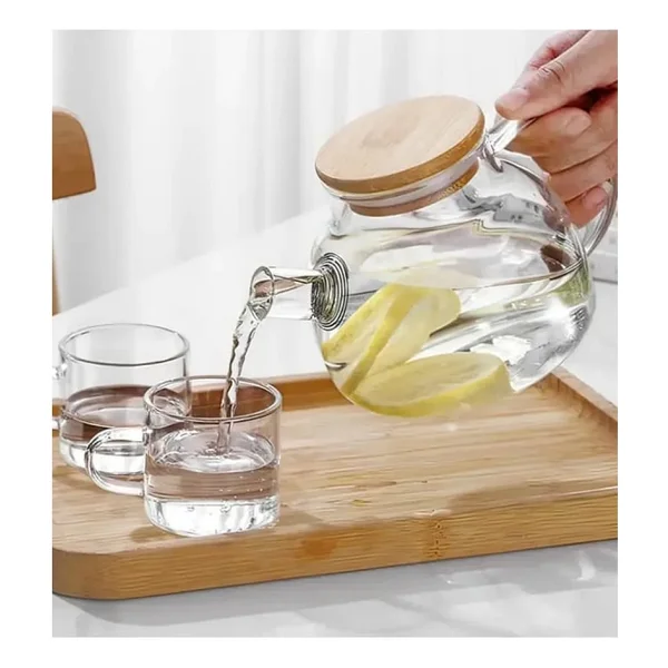 Bambu Kapaklı Borosilikat Cam Demlik 1000ml Royaleks-cm-2000 Renkli - Görsel 3