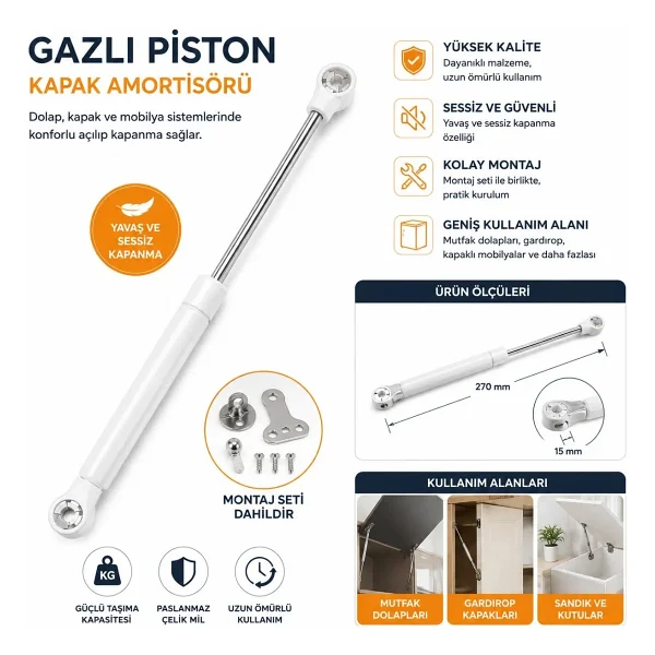Serio Gazlı Piston 100N 1.kalite - Görsel 3