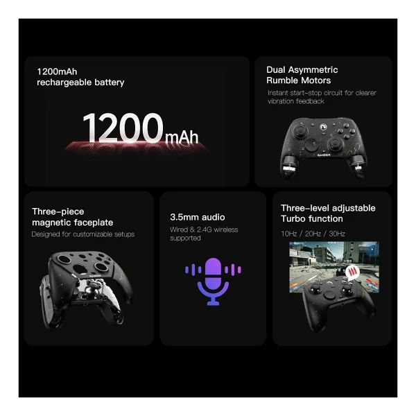 Gamesir G7 Pro 8K PC Royal2 Edition Kablolu/Kablosuz Oyun Kolu - Görsel 8