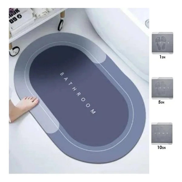 Sihirli Süper Su Emici Kaymaz Tabanlı Oval Paspas 40x60 cm - Görsel 2