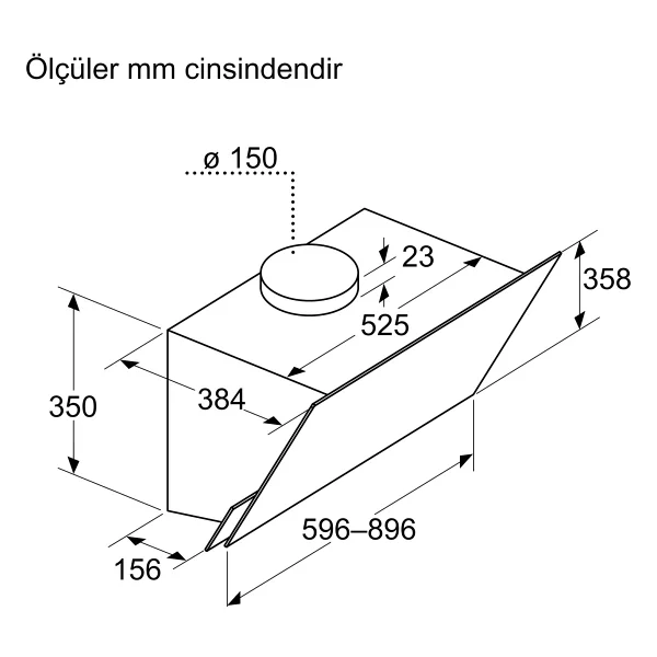 Bosch DWK98PK60T Duvar Tipi Davlumbaz - Görsel 7