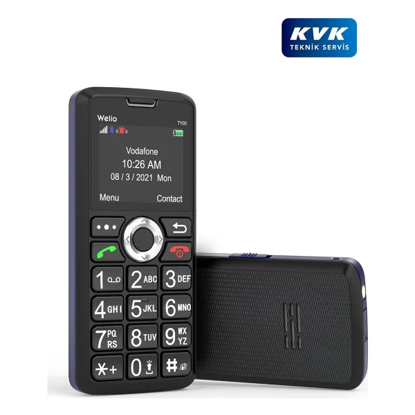 Welio WKey T100 Siyah-Mavi Tuşlu Telefon - Görsel 2