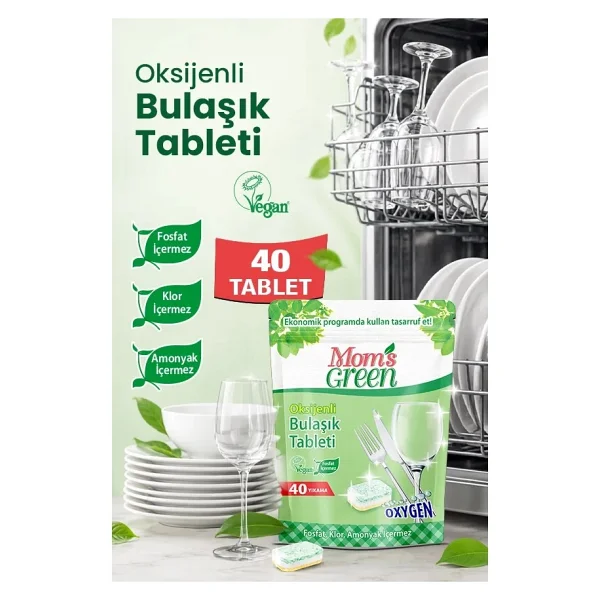 Mom 's Green Ekolojik Oksijenli Bulaşık Makinesi Tableti 50'li - Görsel 4