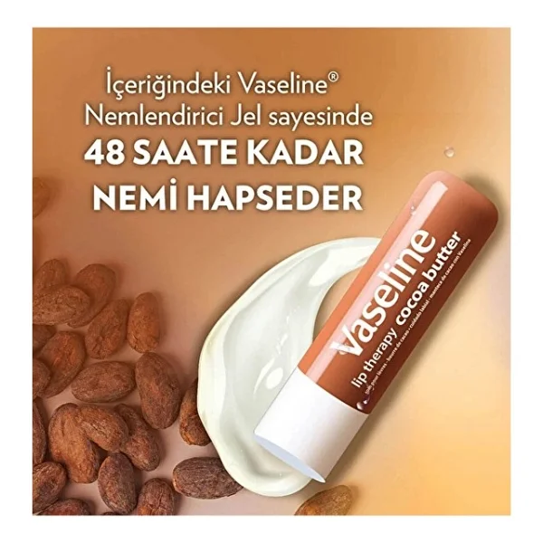 Vaseline Lip Therapy Dudak Bakım Kremi Cocoa - Görsel 3