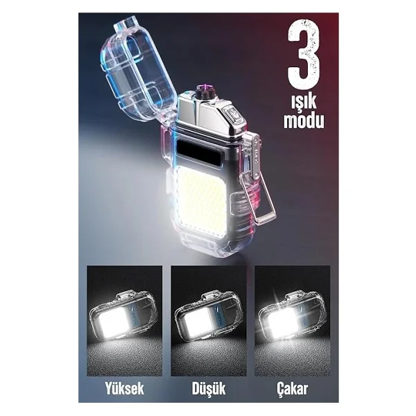 Panther PT-6888 800 Lümen Çakmaklı LED Şarjlı El Feneri - Görsel 2