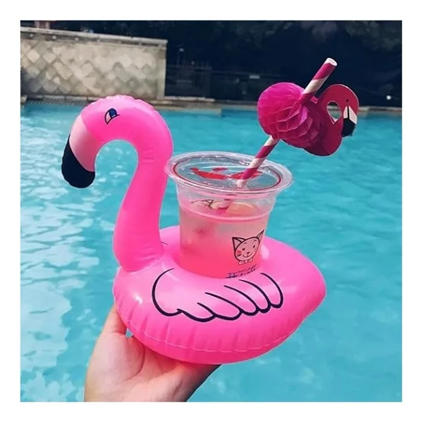 Donut Karpuz Flamingo 3lü Şişme Havuz Deniz Bardak Tutucu Float Bar Seti - Görsel 4