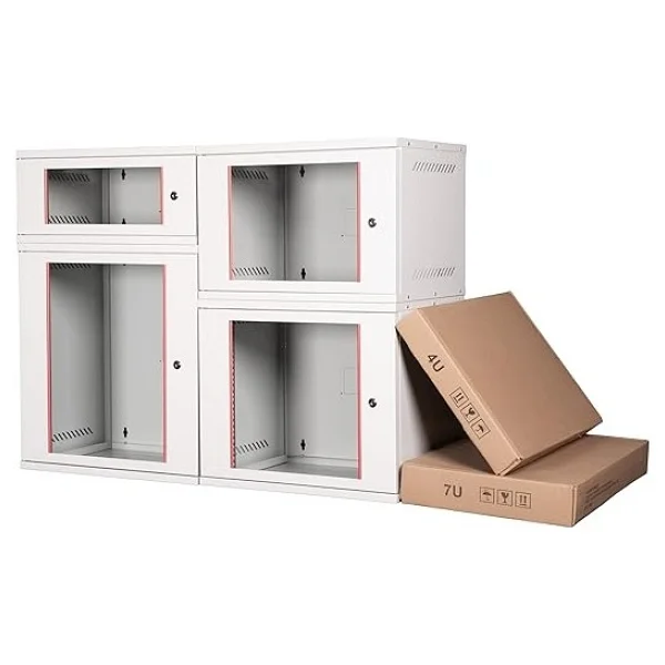 7u 19" Security Box Duvar Tipi Kabinet, Demonte, 542MM Genişlik, 400MM Derinlik, Açık Gri Renk - Görsel 3