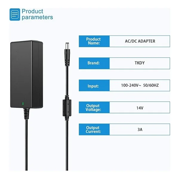 Samsung Monitör Için 14V Güç Kaynağı, 14V 3A 2.5A 2.14A 1.78A 42W Ac Dc Adaptör Samsung 15" 17" 18" 19" 20" 22" 23" 24" 27" Ekran Tft LED LCD Tv Monitör Için - Görsel 3