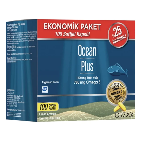 Ocean Plus Omega 3 Balık Yağı 1200 mg 100 Kapsül - Görsel 2