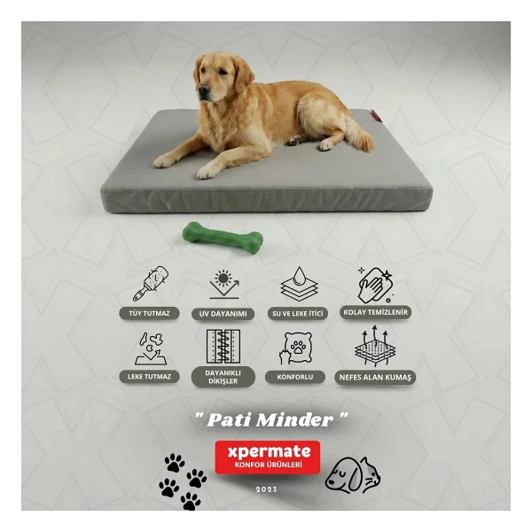 XPERMATE Patiminder Köpek Yatağı Büyük Irk Köpek Yatağı Büyük Köpek Yatakları 80 x 120 cm - Antrasit - 120 x 80 cm - Görsel 4
