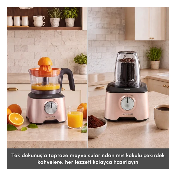 Karaca Mastermaid Power Max 12in1 Rose Gold 2500 W Mutfak Robotu - Görsel 8