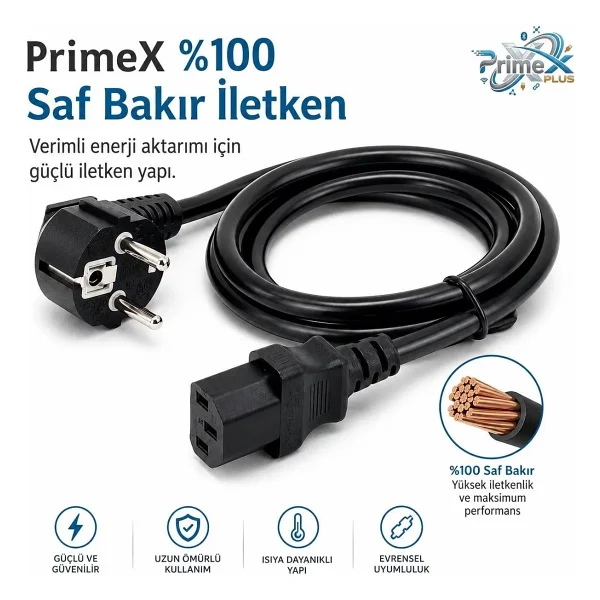 PrimeX PX-SL-P418 1.5 m Güç Kablosu - Görsel 4