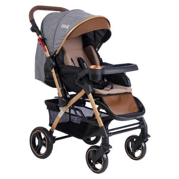 Tommybaby Tornado Plus Gold Çift Yönlü Bebek Arabası Kahverengi - Görsel 8