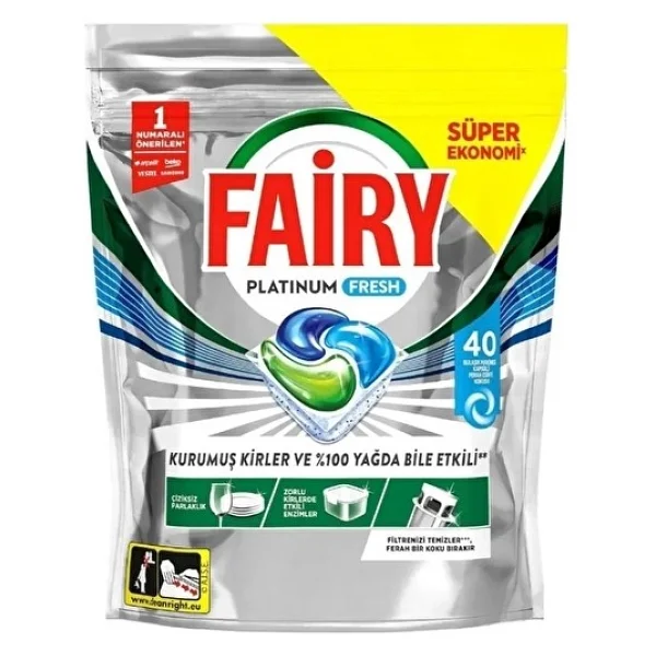 Fairy Platinum Fresh Bulaşık Makinesi Tableti 40'lı - Görsel 2