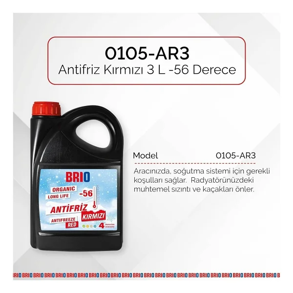 Brio 3 lt Kırmızı -56 Derece Antifriz - Görsel 2