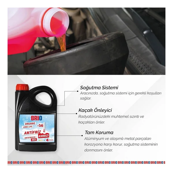 Brio 3 lt Kırmızı -56 Derece Antifriz - Görsel 3