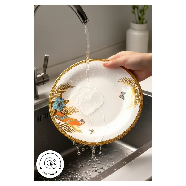 Karaca Royal Bone Golden Palms 55 Parça 12 Kişilik Yemek Takımı - Görsel 7