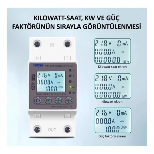 Tomzn Kaçak Akım Koruma Rölesi ve Yüksek Voltaj ve Akım Koruyucu Röle 63A Devrim Niteliğinde Yenilik - Görsel 8