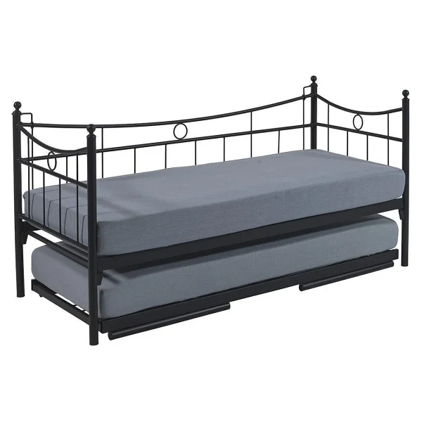 Unimet Daily Yavrulu Karyola Daybed Tek-Çift Kişilik Metal Karyola Siyah - 90 x 200 cm - Görsel 9
