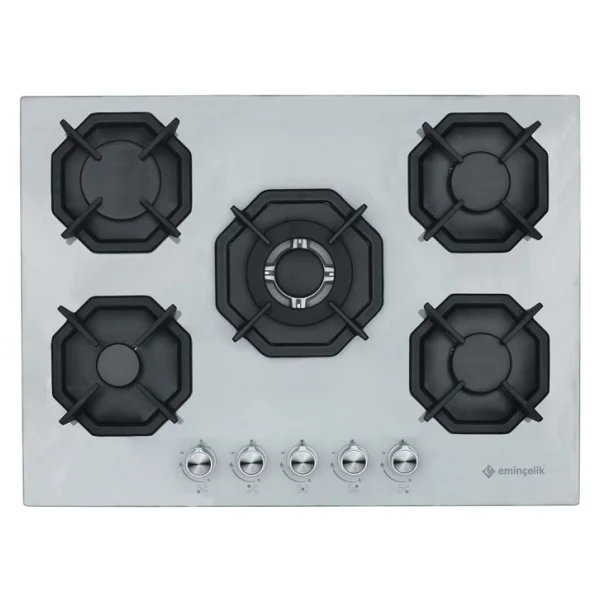 Eminçelik EC-AH 2250 BW WG70 SNG Wok Gözlü Beyaz Cam Ankastre Ocak - Görsel 4