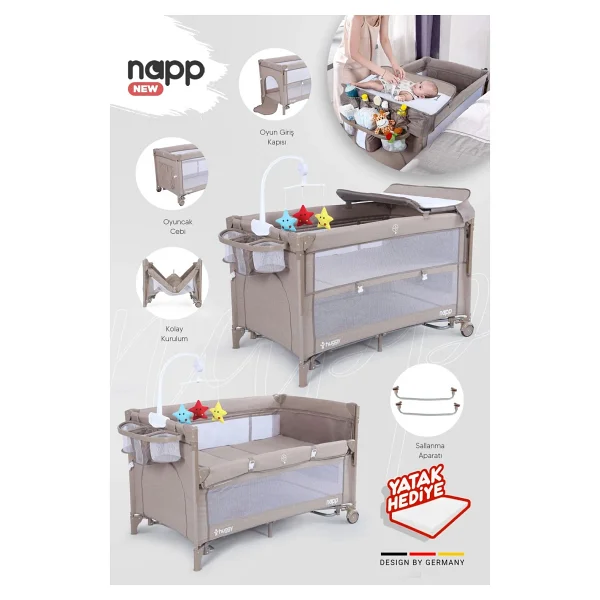 Huggy Napp 6 in 1 Anne Yanı Park Yatak - Görsel 10