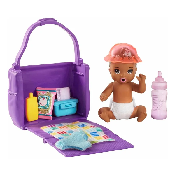 Barbie Bebek Bakıcısı Özellikli Minik Bebekler Bez Değiştirme Zamanı GHV86 - Görsel 6