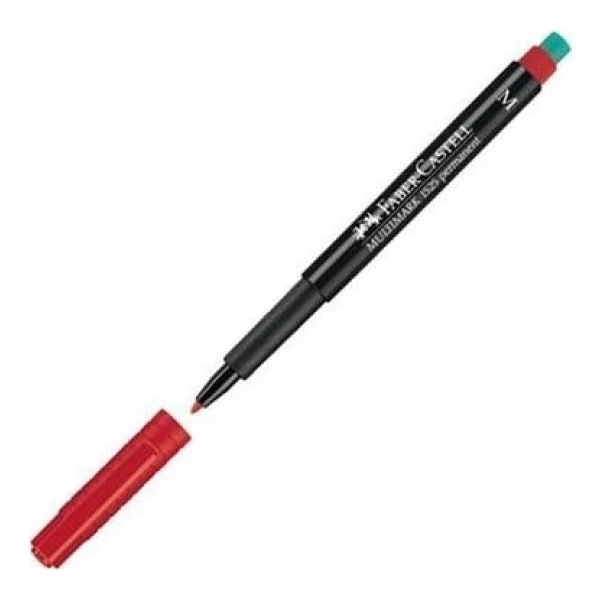 Faber-Castell Multimark 1525 M Kırmızı Asetat Kalemi - Görsel 3