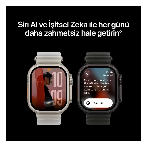 Apple Watch Ultra 4 GPS + Cellular 49mm Siyah Titanyum Kasa ve Burgonya Trail Loop Akıllı Saat - Görsel 6