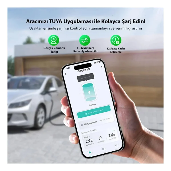 Truwatt ZTA405 11 kW 5 m Taşınabilir Elektrikli Araç Şarj İstasyonu - Görsel 5
