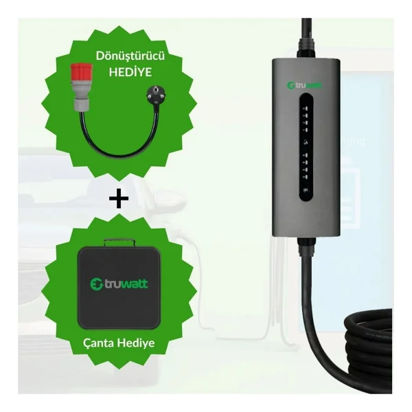Truwatt ZTA405 11 kW 5 m Taşınabilir Elektrikli Araç Şarj İstasyonu - Görsel 6