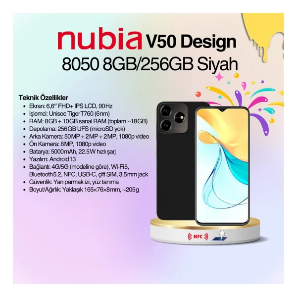 Nubia V50 Design 256 GB - Görsel 3