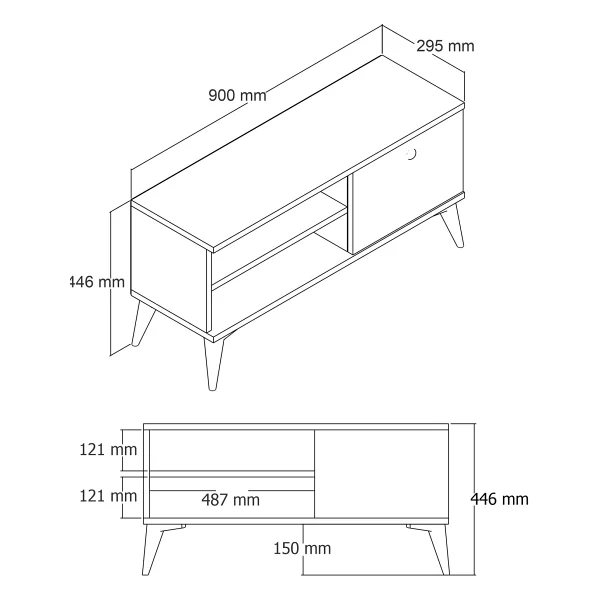 Mezza Retro TV Ünitesi 90 cm - Görsel 2