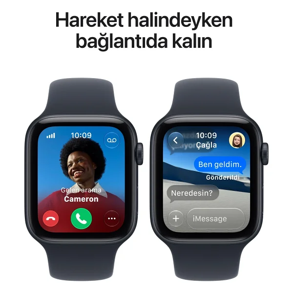 Apple Watch SE 3 GPS + Cellular 40mm Gece Yarısı Alüminyum Kasa ve Lacivert Spor Kordon Akıllı Saat - Görsel 6