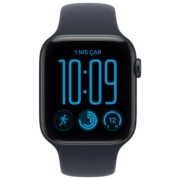 Apple Watch SE 3 GPS 44mm Gece Yarısı Alüminyum Kasa ve Lacivert Spor Kordon Akıllı Saat - Görsel 2