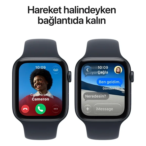 Apple Watch SE 3 GPS 44mm Gece Yarısı Alüminyum Kasa ve Lacivert Spor Kordon Akıllı Saat - Görsel 6
