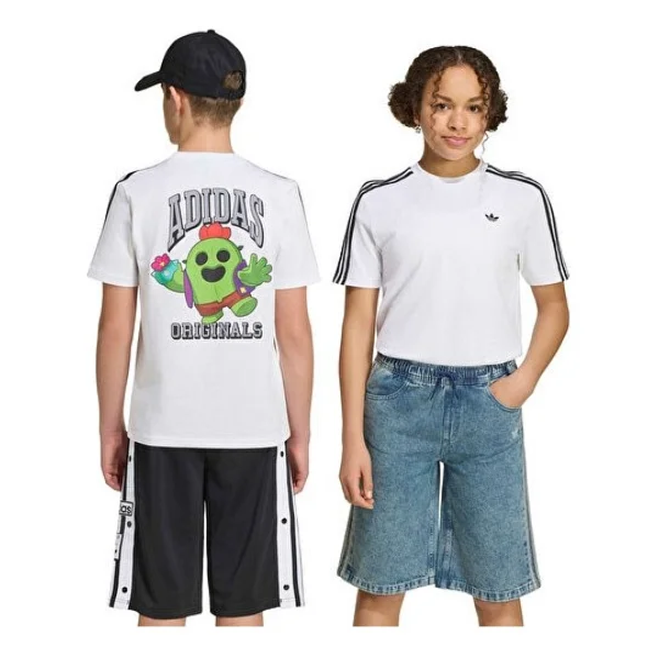 Adidas Graphic KW0651 Beyaz Kısa Kollu Bisiklet Yaka Çocuk Tişört - Görsel 2