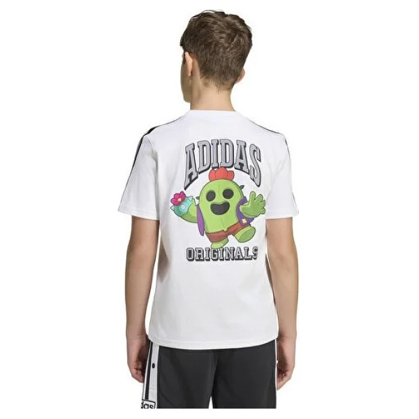Adidas Graphic KW0651 Beyaz Kısa Kollu Bisiklet Yaka Çocuk Tişört - Görsel 5
