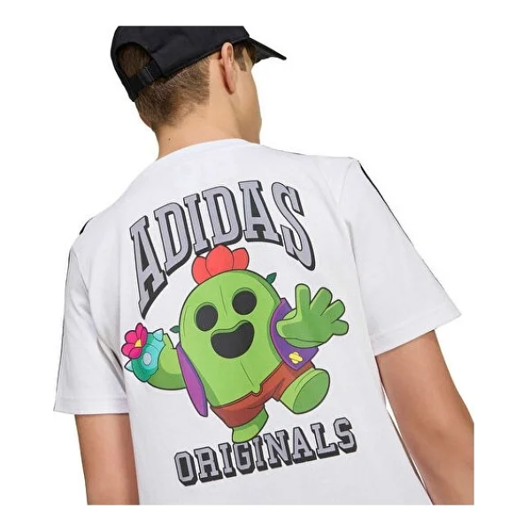 Adidas Graphic KW0651 Beyaz Kısa Kollu Bisiklet Yaka Çocuk Tişört - Görsel 8