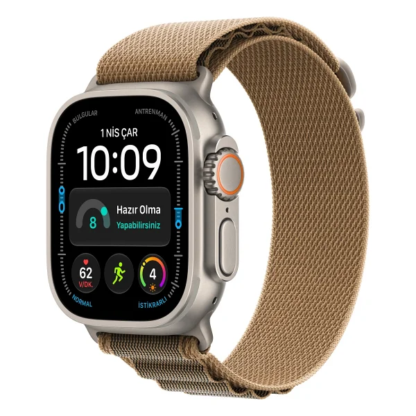 Apple Watch Ultra 4 GPS + Cellular 49mm Siyah Titanyum Kasa ve Burgonya Alpine Loop Akıllı Saat - Görsel 9