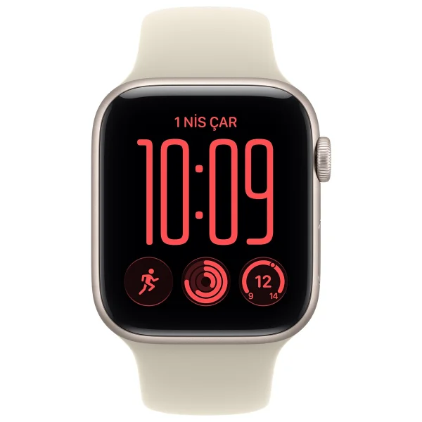 Apple Watch SE 3 GPS 44mm Yıldız Işığı Alüminyum Kasa ve Kum Beji Spor Kordon Akıllı Saat - Görsel 2