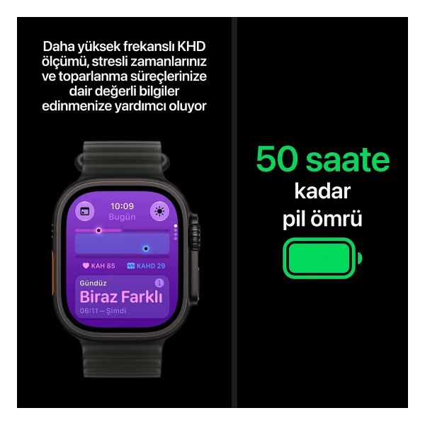 Apple Watch Ultra 4 GPS + Cellular 49mm Siyah Titanyum Kasa ve Burgonya Alpine Loop Akıllı Saat - Görsel 5