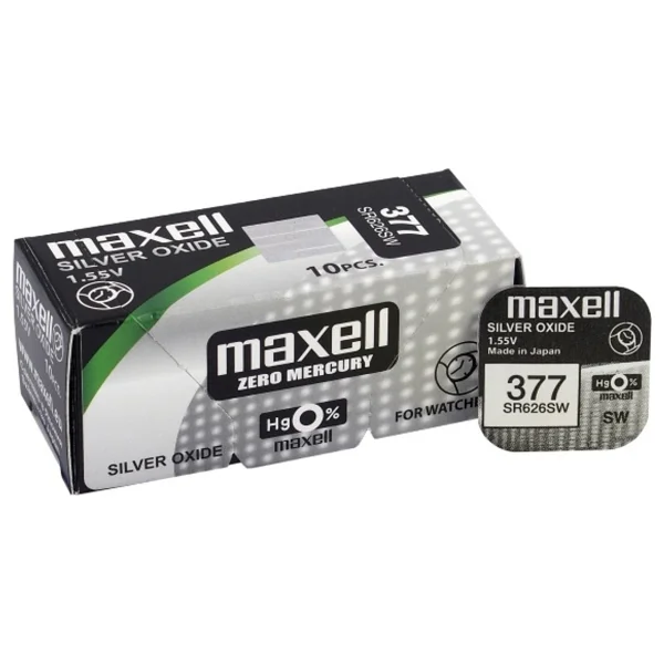 Maxell 377 SR626SW 1.55 V 10'lu Düğme Pil - Görsel 3